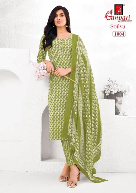 Sofiya Vol 1 By Ganpati Cotton Printed Kurti With Bottom Dupatta
